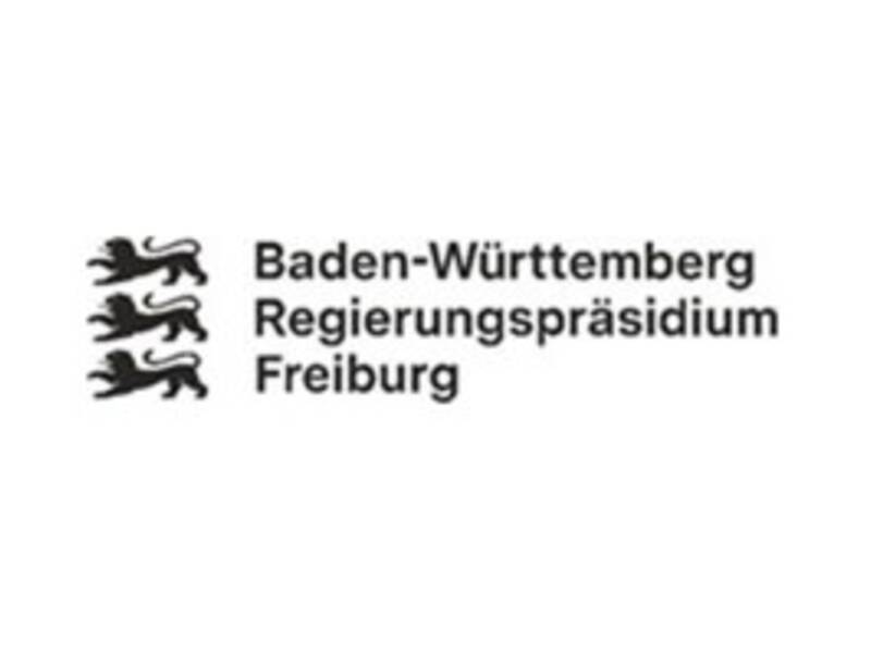 das BIld zeigt das LOGO des Regierungspräsidium Freiburg mit 3 schwarzen Löwen abgebildet